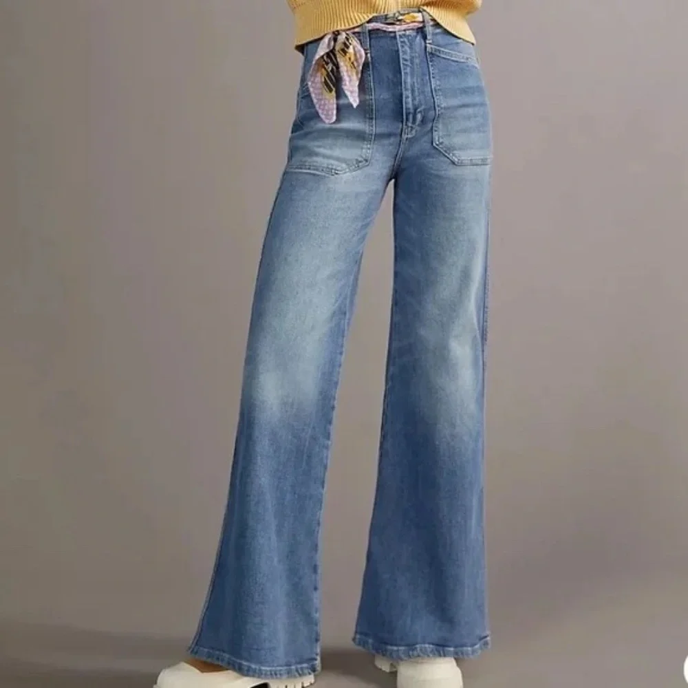 Anthropologie Pilcro The Carpenter Wide-Leg Jeans High Rise Relaxed Denim 31